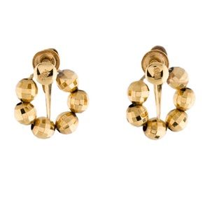 18K fine yellow gold earrings in a clip on style with box